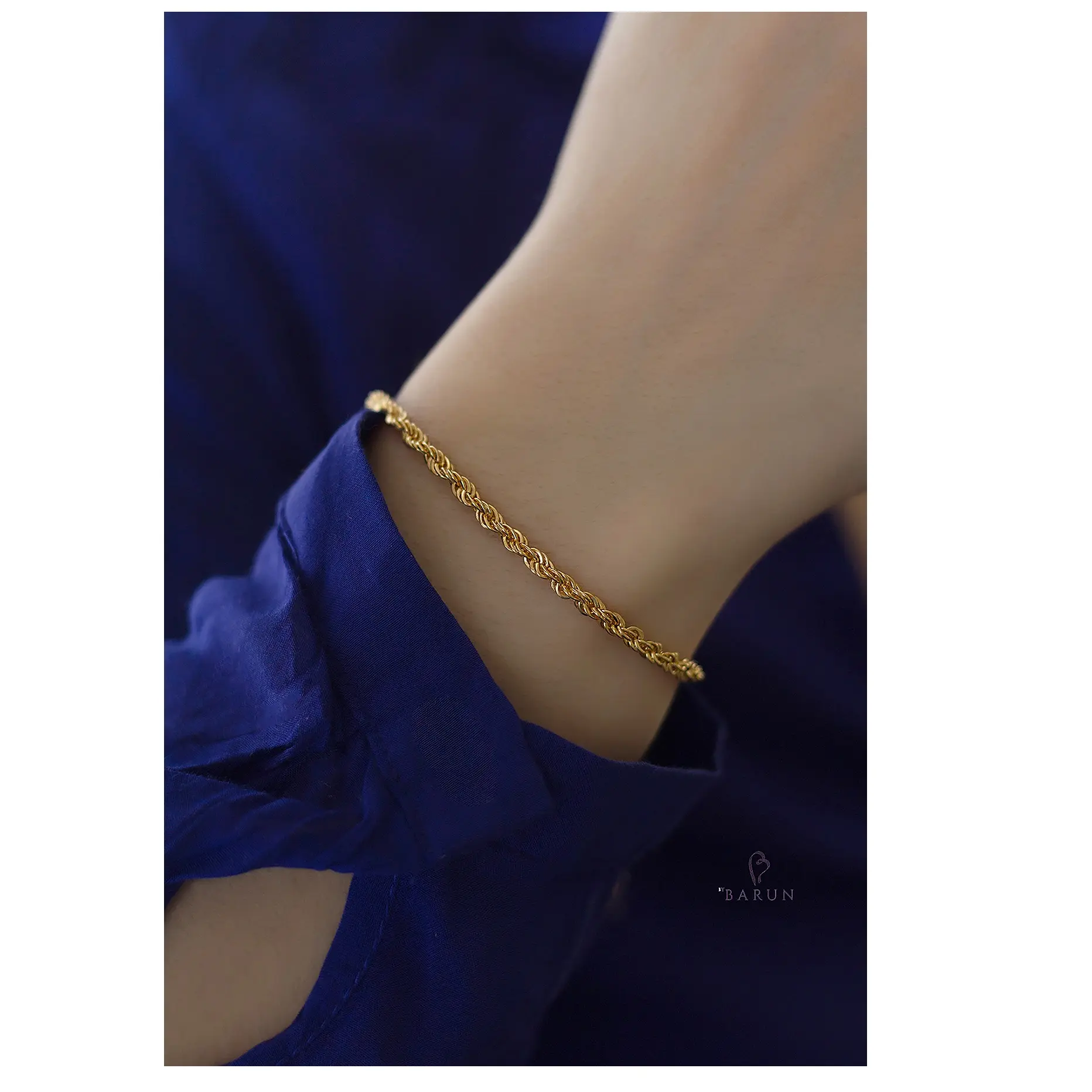 925 Sterling Silver Gold Colour Twisted Chain Bracelet for Women Wholesale Fine Jewelry Minimalist Bracelets