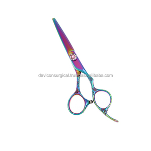 Ciseaux barbier professionnel arc-en-ciel, acier inoxydable, tranchants, pour barbier - Product Image 4