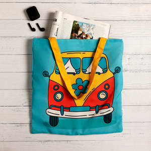 Vintage Van Cotton <b>Canvas</b> Tote <b>Bags</b> Zipper <b>Drawstring</b> Embroidery Versatile Daily Use Tote for All Summer Autumn Winter Spring - Product Image 2