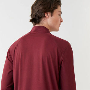 Camisa de Manga Larga con Cuello Alto y Cremallera para Hombre, Color Sólido, Otoño e Invierno 2023, Camiseta de Manga Larga para Hombre, Venta al por Mayor - Product Image 5