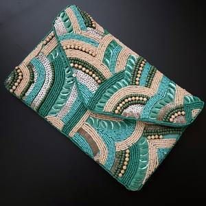 Bolso de mano con cuentas y cadena cruzada elegante, bolsos de noche de moda - Product Image 6