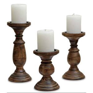Set of 3 Pastoral Style Home Decor Pillar Candle Holders <b>Mantle</b> Decor Centerpieces for Fireplace and Dining Room for Easter - Product Image 1