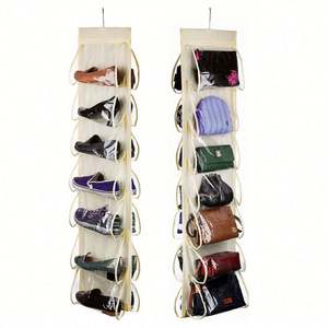 Organizadores de Zapatos Colgantes, 12 Bolsillos Grandes para Zapatos, para Puerta y Pared, Zapatero Giratorio de 360 Grados, 4 Accesorios de PVC y PE, Rectangular - Product Image 4
