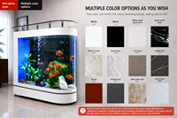 Aquarium sur mesure en verre avec cadre en aluminium de 340-720L, filtration automatique, idéal pour la maison, le bureau ou l'hôtel