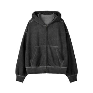 Pull à capuche lourd unisexe de haute qualité 500gsm Logo personnalisé polaire éponge française coton surdimensionné léger tricoté pour les femmes - Product Image 1