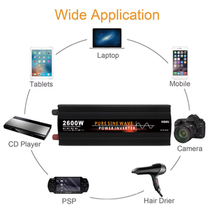 Convertisseurs de puissance HOULI 2600 Watt 12V vers 220V, solaires hors réseau, convertisseur solaire 24V, onde sinusoïdale pure 220V 2600W - Product Image 5