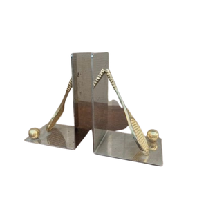 Sujetalibros de alta venta Acabado en oro Moderno Soporte decorativo personalizado Extremos de libro para estantes de libros pesados Organizadores de escritorio - Product Image 3