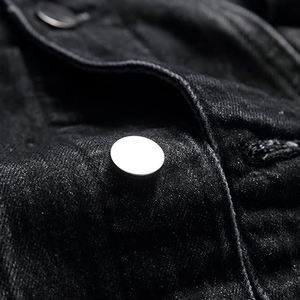 Veste en jean Hip Hop vintage taille haute pour homme 100% coton imperméable lavable brodé style droit avec motif solide - Product Image 3