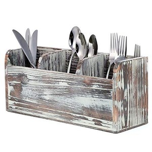 Hecho EN LA India Mango de madera para servir Caddy Organizador de cocina decorativo para almacenamiento Vajilla Cubiertos Uso de oficina-Diseño OEM - Product Image 3