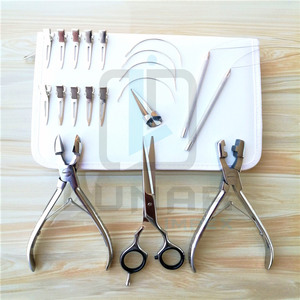 High Quality Surgical Grade Stainless Steel Hair <b>Extension</b> Pliers Kit for Hair Stylists Silver Polish Finish Custom Brand - Product Image 2