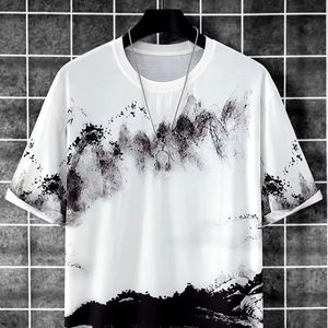 Camiseta de algodón 100% ajustada con cuello redondo para hombre 2024 con stock de logotipo de impresión personalizado, ropa a granel, fardo de ropa mixta, ropa usada - Product Image 1