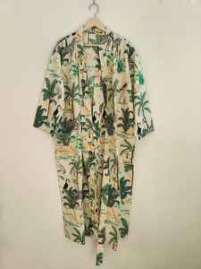 Batas de Algodón para Mujer, Estilo Kimono, para Safari en la Jungla, Chaqueta para el Té de la Mañana, Bata de Algodón para Damas de Honor, Bata de Verano, Bata de Baño, Regalo - Product Image 6