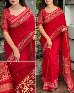 Vêtements de fête Mul coton avec fil et paillettes travail Saree fabricant et fournisseur de Surat au prix de gros - Product Image 3