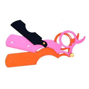 <b>Black</b> Coated Custom Logo Solid Stainless Steel Barber Straight Razor Blade Face & Bikini Shaving Tool Shave <b>Edge</b> - Product Image 1