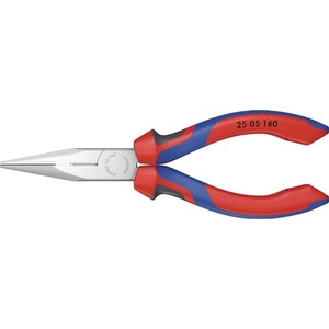 Pince de pêche droite KNIPEX 160 mm à bec plat/rond avec poignées multi-composants et conception à bec plat - Product Image 1
