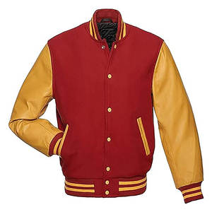 Chaquetas de béisbol universitarias para hombres, venta al por mayor, hombres y mujeres, chaqueta de béisbol universitaria de lana de algodón personalizada para hombres - Product Image 1