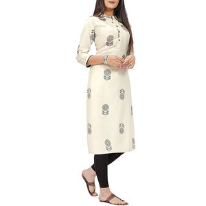 High Quality OEM Service Autumn Winter Women's Casual Cotton <b>Kurtis</b> with Customized Design Custom Logo Color & Size Pakistan - Product Image 3