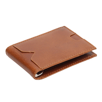 Tas Pinggang Kulit Vintage Minimalis Custom dengan Dompet Jepit Uang, Penutup Ritsleting, Anti RFID, Portabel & Tahan Air