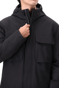 Veste en toile imperméable pour homme, grande taille, avec capuche et fermeture éclair, conçue pour la randonnée, le trekking, les voyages en ville, emballage en tambour - Product Image 2
