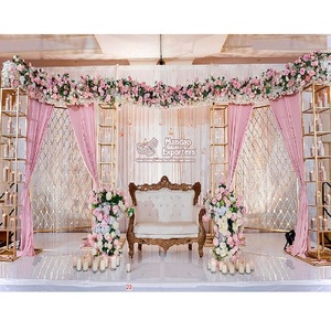 Candelabros metálicos deslumbrantes, decoración de escenario, hermosa y moderna, recepción, escenario, boda, vela de Metal - Product Image 1