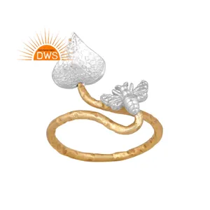 Nieuwste Handgemaakte Ontwerp 18K Vergulde Boter Vlieg Ring Demi Fijne Sieraden Voor Vrouwen Cadeau Voor Haar