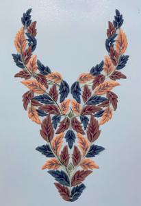 Col brodé étincelant avec séquence brillante en filet pour robes indiennes Blouses Sarees Kurtis - Product Image 4