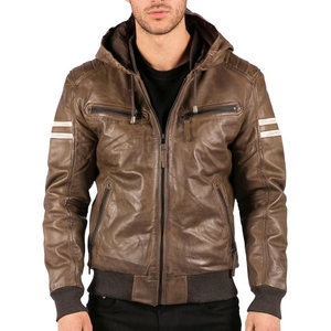 Chaqueta Bomber de Cuero Personalizada para Hombre, Cuello en V, Cierre de Cremallera, Exterior de Seda, Ropa Casual de Invierno, Suave y Transpirable, Patrones 3D/Puntos - Product Image 4