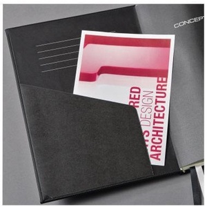 SIGEL Conceptum PU Hardcover Sewing Bound Notebook Approx. DIN A5 Squared Black 97 Sheets - Product Image 3