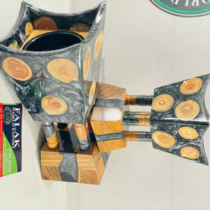 Brûleur d'encens arabe antique, porte-bakhoor en bois et résine époxy de haute qualité, décoration d'intérieur à vendre pour Falak World Export - Product Image 1