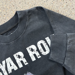 Sweat-shirt à col rond avec épaules tombantes Pull-over personnalisé à impression DTG Sweat-shirt pour hommes Distressed Acid Washed Sweat-shirt de qualité supérieure - Product Image 2