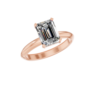 Anillo de compromiso de corte esmeralda de diamante cultivado en laboratorio de oro sólido moderno de 14K, cadena de tenis, joyería fina de lujo para mujer chapada en oro - Product Image 1