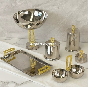 Tazón de Servir de Acero Inoxidable Pulido de Lujo, Ecológico, para Nueces, Dátiles, Frutas, Moderno, para Fiestas, Hoteles, con Logotipo Personalizado - Product Image 5