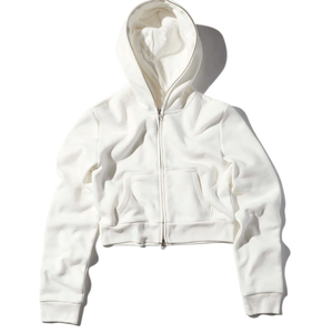 Sweat à capuche zippé court en polaire pour femme Orcafits de haute qualité, avec décorations à sequins, confortable, élégant, pour tenue décontractée et entraînements - Product Image 1