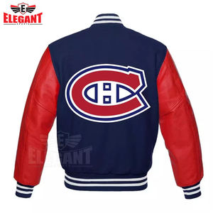 Letterman Varsity Jacket Elegante Hip Hop Letterman Béisbol Chaqueta deportiva Mangas de cuero Cuerpo de lana - Product Image 6