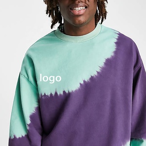Sweat à capuche tie-dye surdimensionné 100% coton imprimé de logo personnalisé OEM Sweat-shirt à col rond Streetwear à la mode avec motif 3D - Product Image 3
