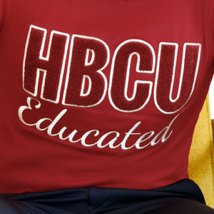 HBCU éduqué Chenille t-shirt marron garniture neutre coton col rond grec fraternité vêtements par KAP Collegiate Style - Product Image 5