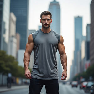 Chaleco cuadrado de algodón 100% personalizado para hombre, chaleco en blanco con cuello para niños, camisetas cuadradas sueltas, camisetas sin mangas de peso pesado, chaleco para hombre - Product Image 5