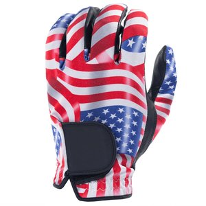 Gants de golf en maille doublés vert en cuir Cabretta à bas prix Sangle réglable et logo sur le poignet Gants de golf en cuir Cabretta personnalisés - Product Image 4