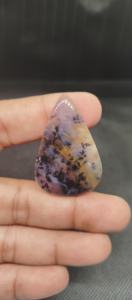 Indian Factory Handmade High Quality 100% Natural Dendrite Amethyst Cabochons Smooth Flat Back Loose Blue Jewelry Making - Product Image 3