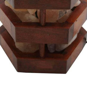 Lampe au sel naturel de l'Himalaya 100% avec panier en bois Lampe au sel de l'Himalaya au design unique avec panier en bois - Product Image 4