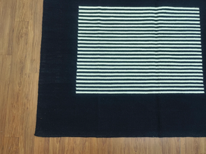 Alfombra negra moderna para decoración del hogar, alfombra abstracta para sala de estar, alfombra Kilim para dormitorio - Product Image 2