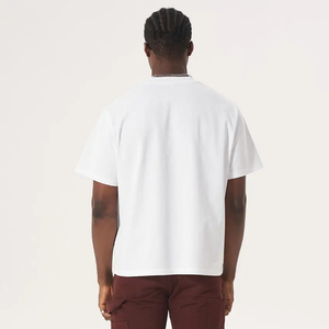 Camisetas de Lona Ecológicas de Estilo Urbano con Hombros Caídos para Hombre, Diseño OEM de Última Moda, Impresión de Logotipo Personalizado, 100% Algodón - Product Image 4