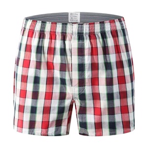 Calzoncillos bóxer clásicos a cuadros para hombre, ropa interior de algodón con cintura elástica, pantalones cortos transpirables, bragas sueltas de talla grande, cómodos para hombre - Product Image 4