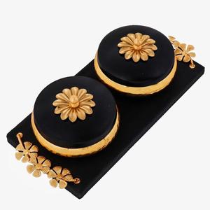 Juegos de regalos de devolución de boda, tarro de frutos secos dorados, tarros de contenedor de nueces de anacardo con tapa con bandeja negra, juego de regalos de Festival - Product Image 2