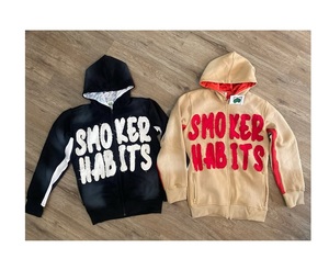 เสื้อครอปผ้าฝ้ายสำหรับผู้ชายเสื้อครอปแบบวินเทจผ้า100% มีฮู้ดปักลาย - Product Image 4