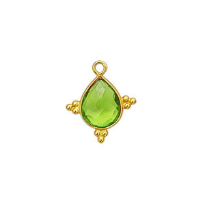 Colgantes de Plata de Ley Chapados en Oro con Aguamarina Natural en Forma de Pera, Hechos a Mano, para Conectores de Joyería - Product Image 5