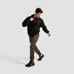 Pantalon de jogging sportif Trek en toile 100% coton, logo personnalisable, motif camouflage, taille XL, fermetures éclair tissées disponibles, couleur olive - Product Image 4