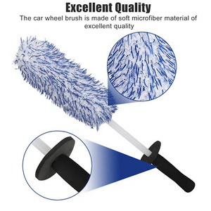 Brosse de nettoyage pour jantes de voiture en forme de grande fusée, couleur personnalisée rouge et noir, avec poils mélangés - Product Image 3