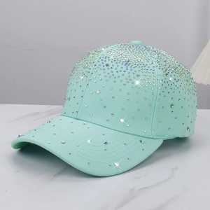 Casquette de baseball noire à strass, ajustable, avec clous en diamant, 6 panneaux, chapeau de soleil pour femme, streetwear, voyage, cristal scintillant, ajustable - Product Image 6