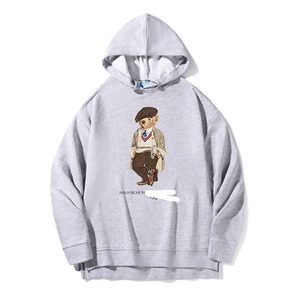 เสื้อฮู้ดดี้ผู้หญิงพรีเมียม แขนยาว ลายการ์ตูนหมี ระบายอากาศได้ดี ผ้าเทอร์รี่สำหรับฤดูใบไม้ร่วง พิมพ์ลายด้วยความร้อนด้านหน้า สไตล์ลำลอง - Product Image 5